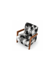 Fauteuil rembourré de style mid-century moderne avec pieds en bois et revêtement en tissu, meubles de salon - Product Image 2