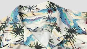 Men Beach <b>Shirts</b> Casual Summer Vacation Short Sleeve <b>Shirt</b> Printed <b>Patchwork</b> Top Beach Button Up - Product Image 3