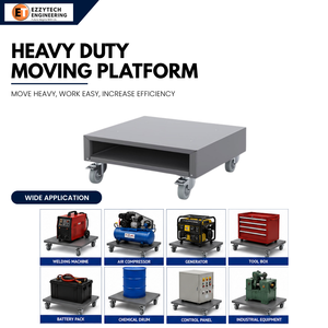 Heavy Duty Carbon Steel Platform Trolley <b>Cart</b> Four-<b>Wheel</b> Swivel Casters Lockable Design Powder Coated Portable ODM Durable Tools - Product Image 3