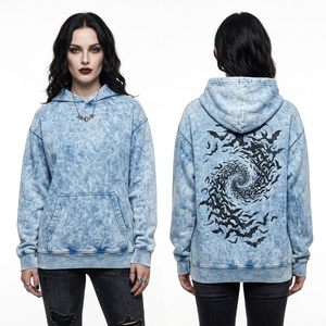 Sweat-shirt à capuche court vert menthe personnalisé OEM, coupe ajustée, avec fermeture éclair, motif graphique strass toile de chauve-souris scintillante, pour femme, style streetwear tendance - Product Image 4