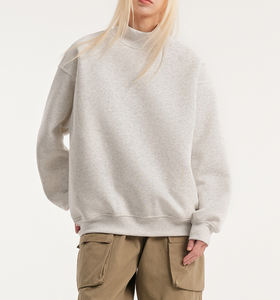 Sudadera Casual de Cuello Alto y Hombros Descubiertos para Mujer, Cálida, 80/20 Algodón y Felpa, para Invierno, con Logotipo - Product Image 6