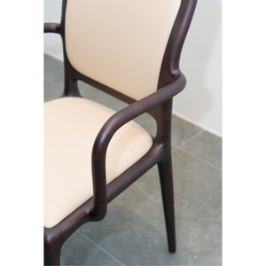 Modern Solid Walnut Wood Dining <b>Chair</b> Premium Top Grain Leather Upholstered Seat and <b>Back</b> for Home Hotel PISANO - Product Image 5