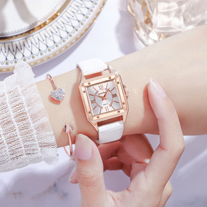 9791 New product 2pcs set Green Ladies leather <b>watches</b> Luxury woman <b>watch</b> with Bracelet - Product Image 2