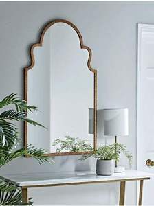 Miroir mural décoratif fait main en bois naturel au design moderne et luxueux, gravure personnalisée, écologique, pour mariage et salon - Product Image 2