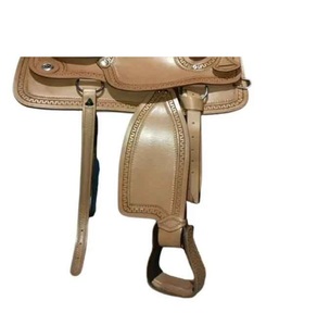 Selle de cheval Western en cuir marron avec arceau en plastique, siège confortable en daim noir, 10-18 pouces, ASHMIRA EQUESTRIAN - Product Image 3