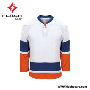 Maillot de hockey sur glace sur mesure de conception libre OEM de redressement le plus rapide sur les ensembles de hockey sur glace 100% polyester à transfert de chaleur - Product Image 5
