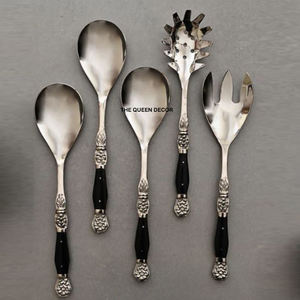 Ensemble d'outils de cuisine personnalisés, ustensiles écologiques, outils de service en bois et métal doré, cuillère à salade, ustensiles de cuisine, couverts - Product Image 4