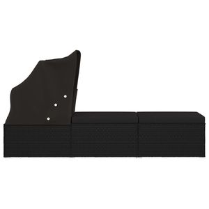 Tumbona de Ratán Sintético Negro y Acero con Recubrimiento en Polvo, 100% Poliéster, Producto Elegante y Duradero - Product Image 4