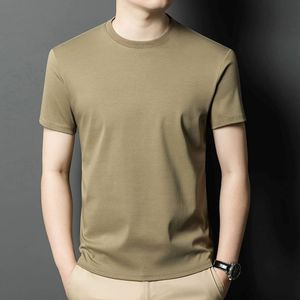 เสื้อยืดคอกลมผ้าฝ้ายระบายอากาศดี สีพื้น สำหรับผู้ชาย แขนสั้น สไตล์ลำลอง ใส่ได้ในฤดูร้อน รับปักโลโก้ตามแบบ OEM และสกรีนลายตามสั่ง - Product Image 5