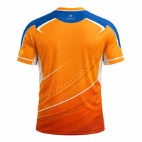 Großhandel Herren Kurzarm Cricket Trikot Individuell Anpassbares Blanko Safranblau Schnelltrocknend Polyester Teamwear Uniform Set