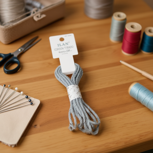 Cordoncino Ilan Tirado 4mmx5m Grigio Argento per Artigianato e Cucito - Product Image 2