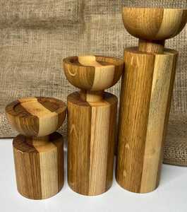 Portavelas de Madera Ecológico Personalizado, Cilindro para Velas de Té, Hecho a Mano con Impresión Tipográfica para Hogar, Bodas, Navidad - Product Image 5