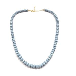 6mm 8mm 10mm Natural Blue <b>Opal</b> Smooth Rondelle Gemstone Beads <b>Necklace</b> with Silver Clasp Latest Design for Jewelry Making AAA - Product Image 3