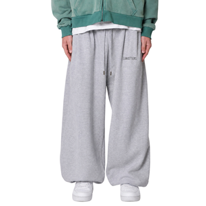Custom <b>Mens</b> Extra Baggy Fleece <b>Trouser</b> Wide Leg <b>Drawstring</b> Waist Open Hem Streetwear Pants OEM Apparel Maker Wholesale Suppliers - Product Image 1