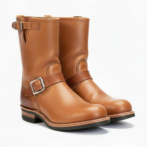 Bottes de moto unisexes respirantes et imperméables avec fermeture éclair, protection sportive, noires, hauteur cheville, en cuir véritable de haute qualité - Product Image 2