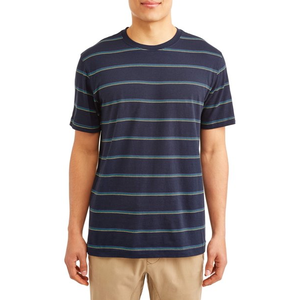 Camiseta de Hombre a Rayas de Múltiples Colores, Corte Holgado, Formal, Manga Corta, 100% Algodón, Antipilling, Diseño Moderno, Nueva Llegada - Product Image 5