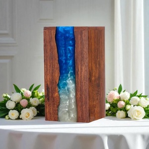 Rosewood Cremation Urn with Resin Wave Design - <b>Memorial</b> <b>Keepsake</b> - Product Image 6