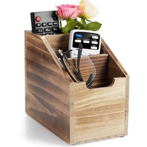 Custom Modern Handmade Wooden Remote <b>Control</b> <b>Holder</b> Organizer with Multiple Compartments for Desktop Use - Product Image 4