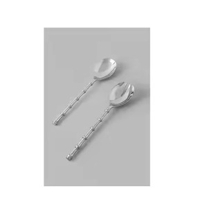 Luxury Metal Salad Serving Set Resin Handle Stainless Steel Spoon Fork for Dining Table Kitchen and Buffet Serving - Product Image 3