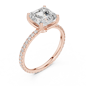แหวนแต่งงานเพชรทรง Asscher น้ำหนัก 2.5 กะรัต ทองคำแท้ 14k คุณภาพ E VS1 เพชรเพาะเลี้ยงในห้องปฏิบัติการ พร้อมใบรับรอง IGI สำหรับผู้หญิง ขายดี - Product Image 5