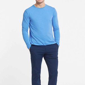 Camisetas Térmicas al por Mayor para Hombre con Diseño Personalizado, Camiseta de Manga Larga con Estampado, Camisetas de Cuello Redondo Elegantes de Algodón Natural para Hombre - Product Image 5