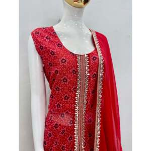 Conjuntos de traje de diseñador para mujer Top Plazzo Dupatta con corte elegante - Product Image 4