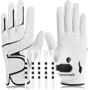 Manufacturing Durable High Quality Men Cabretta Leather Custom White Golf Gloves Adult Golf Gloves <b>Light</b> Weight Hand Fit Sports - Product Image 1