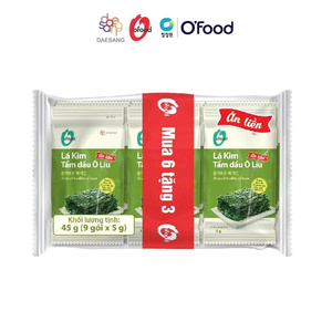 Feuilles d'algues instantanées premium 5g, pack de 3, O'Food, algues grillées à l'huile d'olive, collation croustillante, vente en gros - Product Image 6