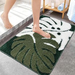 Customised New Design Green Leaves Microfiber Absorbent Bath Non Slip Backing Machine Washable Plant Leaf Thick Carpet Decor Rug - Product Image 6