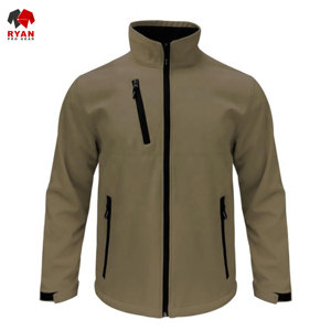 เสื้อแจ็คเก็ตซอฟต์เชลล์คุณภาพพรีเมียม Ryan Pro Gear สำหรับผู้ชาย กันน้ำ ลายเรียบ ผ้าถัก ซิปปิด - Product Image 2