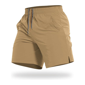 Shorts de sport slim fit pour hommes avec cordon de serrage et poches fonctionnelles, shorts de gym légers avec option poche cargo - Product Image 1