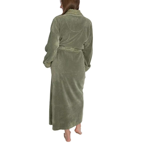 <b>Men's</b> Luxury 100% Cotton Velour Bathrobe with Full Sleeves Custom Logo Printed Loungewear <b>Sleep</b> Set OEM Service - Product Image 2
