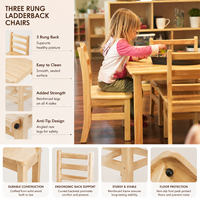 Ensembles de chaises et tables en bois pour enfants d'âge préscolaire, mobilier de garderie, mobilier Montessori, salle de classe de maternelle, utilisation en centre d'apprentissage
