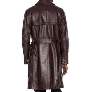 Nouveau manteau en cuir pour homme, long manteau d'hiver avec accents de boutons en fourrure, logo personnalisé, manteau en cuir de haute qualité, taille plus, pour l'extérieur - Product Image 2