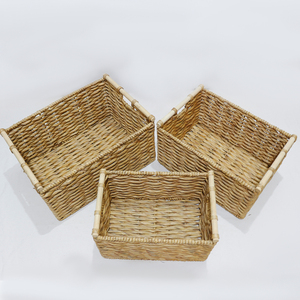 Natural Rattan Storage Baskets Rectangle With Handles <b>Rustic</b> Multi Purpose Neatening Basket - Product Image 4