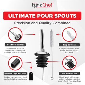 Set da 48 Beccucci Versatori in Acciaio Inox per Bottiglie, Accessori per Bevande Alcoliche, Vino e Liquori, Ideali per Bar e Dispenser - Product Image 3