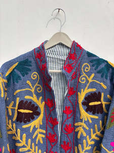 Women's Handmade Tnt Embroidered Jacket Full Sleeves Ethnic Fashion Layering <b>Coat</b> With Artisan Needlework Design - Product Image 3