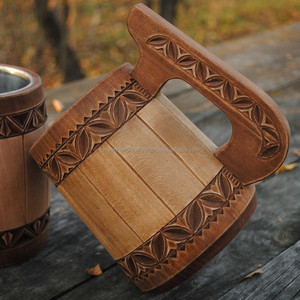 Tasses à bière en bois pur pour accessoires de mariage tasse à vin en bois tasse élégante en bois - Product Image 6