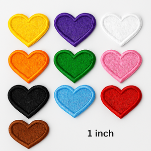 Parches Bordados de Corazones Pequeños de Excelente Calidad, Personalizados, Termoadhesivos / Para Coser, Paquete Surtido de 10 Colores, para Chaquetas y Bolsos DIY - Product Image 3