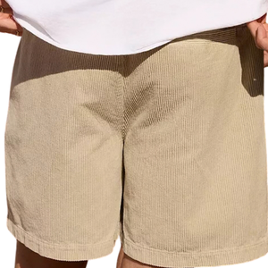 Shorts côtelés pour hommes, taille élastique, cordon de serrage, poches latérales, coupe décontractée, ourlet ouvert, vente en gros, fabricant OEM, fournisseur B2B, vêtements décontractés - Product Image 3