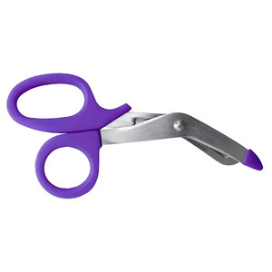 Ciseaux médicaux professionnels pour traumatismes, 7,5 pouces, acier inoxydable, ciseaux à pansements manuels, poignée violette, embout de sécurité, certifiés CE, pour infirmières - Product Image 3