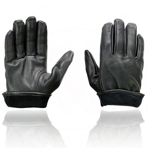 Samroz Sports Men's Black Cowhide Leather Gauntlet Motorcycle Hand <b>Gloves</b> - Product Image 2
