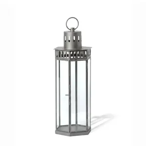 Wholesale <b>Black</b> Metal Candle Holder <b>Lantern</b> with Toughen Glass for Home and Outdoor Decorations - Product Image 5