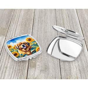 Tibétain Mastiff Tournesols Compact Pliant Miroir De Maquillage Portable Voyage Cadeau Décoratif pour Femmes et Filles - Product Image 3
