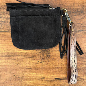 Porte-monnaie à pampilles en cuir suédé pour femmes avec bracelet d'outillage porte-cartes en cuir véritable occidental porte-clés portefeuilles - Product Image 3