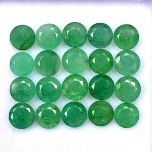 Esmeralda Natural Redonda con Corte Facetado, Calibrada, Piedra Preciosa Suelta, Sin Tratar, Certificada, Lote de Cuentas para Joyería - Product Image 1