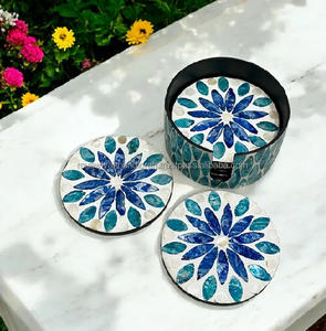 High Quality Mother of Pearl Inlay <b>Coasters</b> 6 Piece <b>Set</b> Best Quality Luxury - Product Image 5