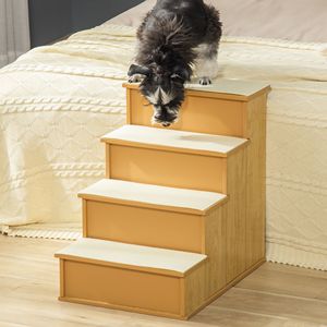 Scaletta per Animali Domestici con Rivestimento Imbottito per Cani e Gatti fino a 10 kg, Prodotto Naturale per Arredamento per Animali - Product Image 2