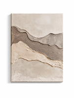 Toile abstraite texturée aux tons terreux, art mural minimaliste rustique sans cadre, décoration intérieure pour chambre à coucher