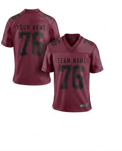 Premium quality sportswear Maroon Custom American Football Jersey short sleeve V Neck <b>Athletic</b> summer style jersey regular fit - Product Image 1